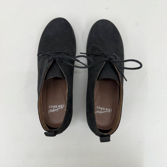 Dansko Cadee Black Nubuck Wedge Ankle Bootie Shoes 1621100200 Womens 41 US 10.5 - Picture 4 of 10